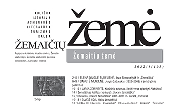 Elektroninio žurnalo „Žemaičių žemė“ 2022 m. Nr. 1 (103) turinys