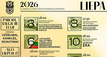 Plungės kultūros centro renginiai po atviru dangumi ir parodos liepos mėnesį